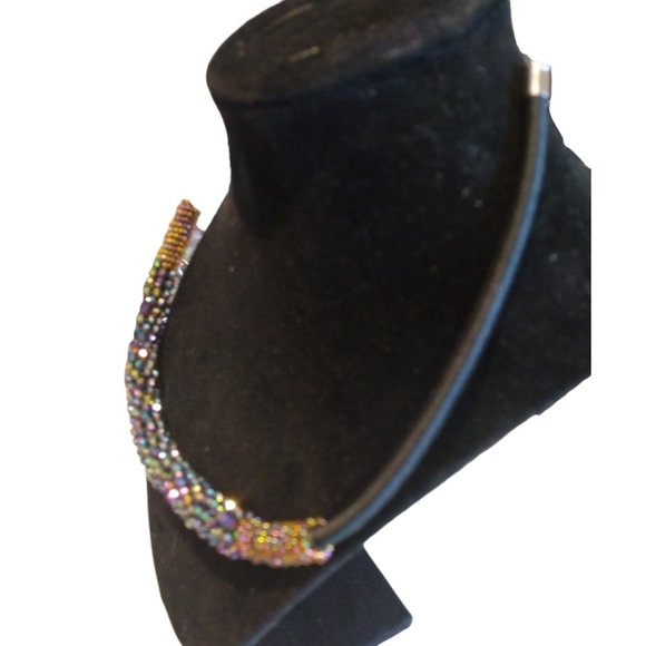 2 Similar Blue - Purple Iridescent Necklaces - Picture 6 of 7